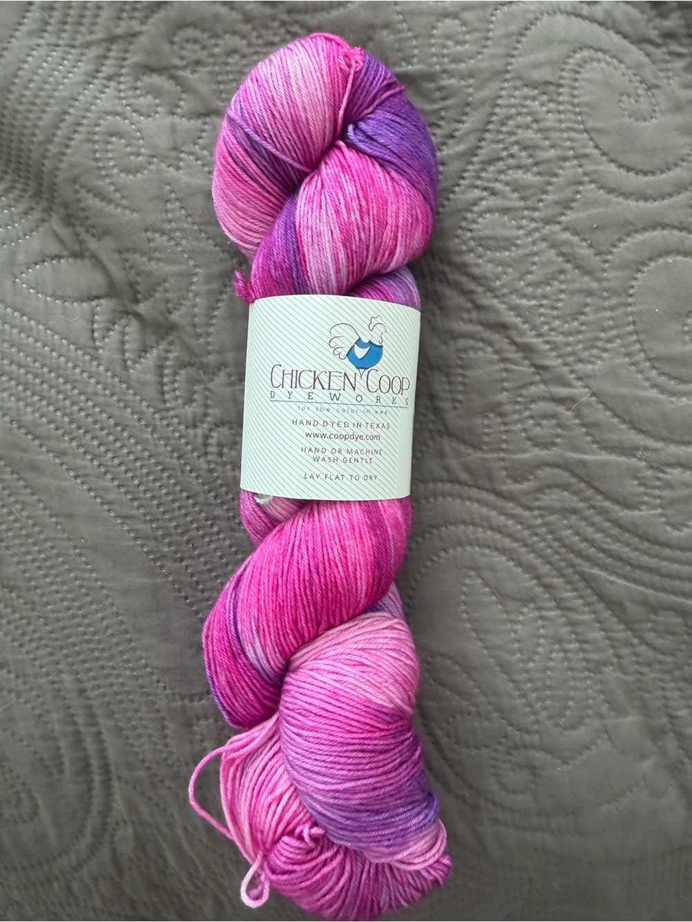 Chicken Coop Dyeworks Hand-Dyed Yarn - Pink & Purple Twist